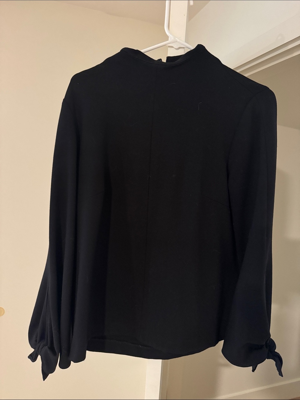 Tibi Long Sleeve Knit Blouse with Tie Cuffs